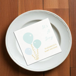Blue Balloons Boy Baby Shower Servet