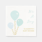 Blue Balloons Boy Baby Shower Servet (Voorkant)