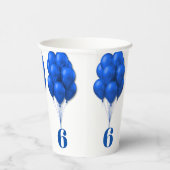 Blue Balloons Childs Verjaardag Leeftijd Sjabloon Papieren Bekers (Rechts)