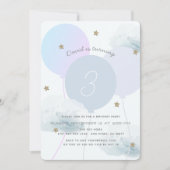 Blue Balloons & Clouds verjaardagsfeest uitnodigin Kaart (Voorkant)