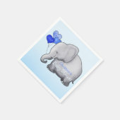 Blue Balloons Elephant Boy Baby shower Servetten (Hoek)
