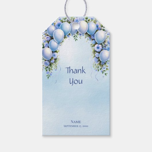 Blue Balloons Gift Label Cadeaulabel (Voorkant)