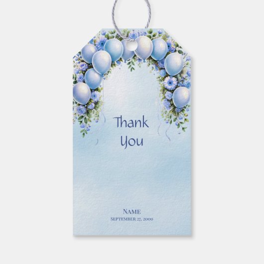 Blue Balloons Gift Label Cadeaulabel (Achterkant)