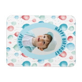 Blue Balloons Happy Birthday Foto Magneet (Horizontaal)