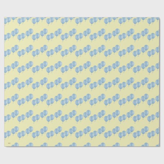 blue balloons on cream XL gift wrap Cadeaupapier (Vlak)