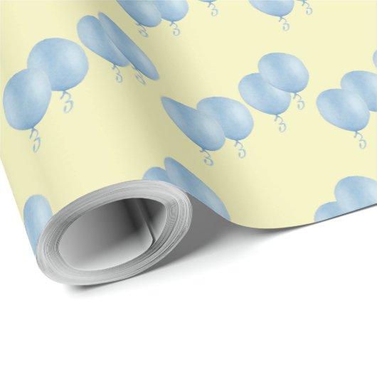 blue balloons on cream XL gift wrap Cadeaupapier (Rol Hoek)