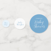 Blue Balloons Teddy Bear Baby shower Confetti (Achterkanten)