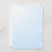 Blue Balloons, Teddy Bear Boy baby shower Kaart (Achterkant)