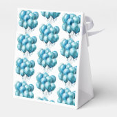 Blue Balloons Waterverf Boy Baby shower Bedankdoosjes (Achterkant)