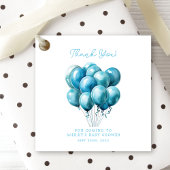 Blue Balloons Waterverf Boy Baby shower Bedankjes Labels