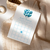 Blue Balloons Waterverf Boy Baby shower Bingo Kaart