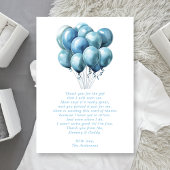 Blue Balloons Waterverf Boy Baby shower Dank u Bedankkaart