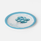 Blue Balloons Waterverf Boy Baby shower Papieren Bordje (Gekanteld)