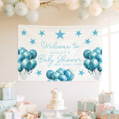 Blue Balloons Waterverf Boy Baby shower Welkom Spandoek