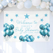 Blue Balloons Waterverf Boy Baby shower Welkom Spandoek
