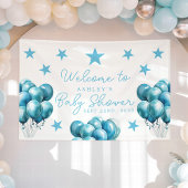 Blue Balloons Waterverf Boy Baby shower Welkom Spandoek
