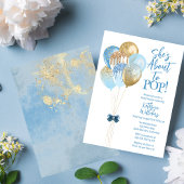 Blue Balloons Ze staat op het punt om Pop Baby sho Kaart