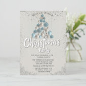 Blue Balls Stars Confetti Christmas Company Kaart (Staand voorkant)