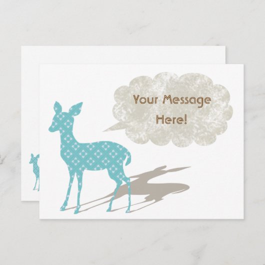 Blue Bambi All Occasion Custom Briefkaart (Voorkant / Achterkant)