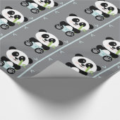 Blue Bamboo Panda in Diapers Cadeaupapier (Hoek)
