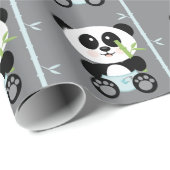 Blue Bamboo Panda in Diapers Cadeaupapier (Rol Hoek)