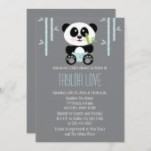Blue Bamboo Panda in het Baby shower Diapers Kaart (Voorkant / Achterkant)