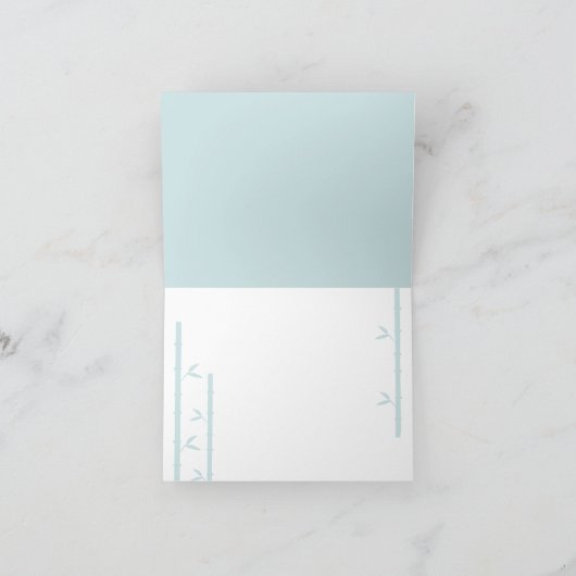 Blue Bamboo Panda in Luiers Baby shower Dank u Bedankkaart (Binnen)