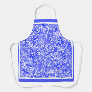 Blue Bandana All-Over Print Apron Schort