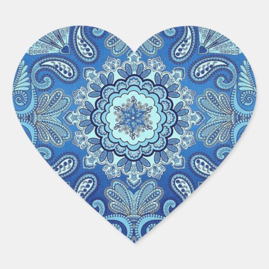 Blue Bandana Country Heart Sticker (Voorkant)