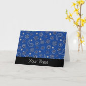 Blue Bandana gepersonaliseerd Wenskaart Kaart (Gele Bloem)