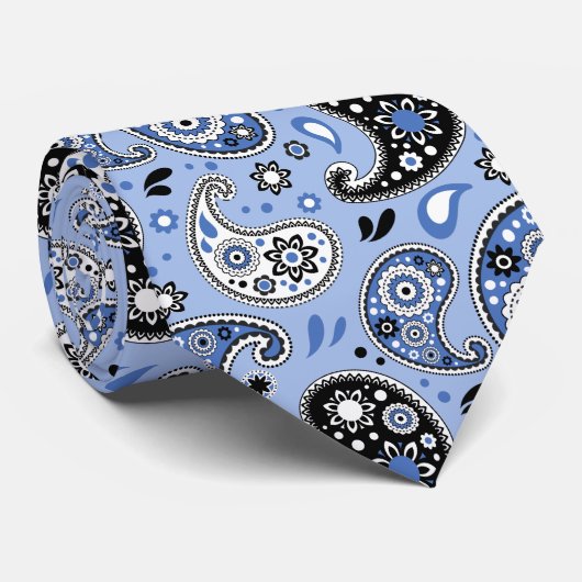Blue Bandana Paisley Country Westerne Square Dance Stropdas (Opgerold)