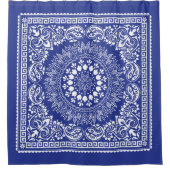 Blue Bandana Pattern-4 Shower Curtain Douchegordijn (Voorkant)