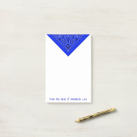Blue Bandana Post-it® Notes (Op bureau)