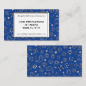 Blue Bandana Wedding Receptie Kaarten (Voorkant / Achterkant)