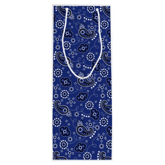 Blue Bandana Western Cowboy Adventure Ranch Plezie Wijn Cadeautas (Achterkant)