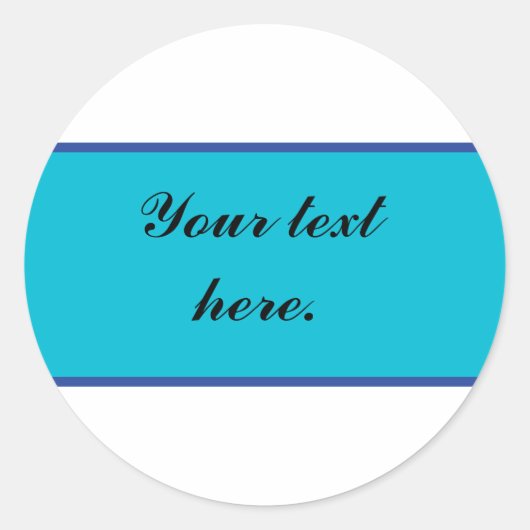 Blue Banner Sticker met aangepaste tekst (Voorkant)