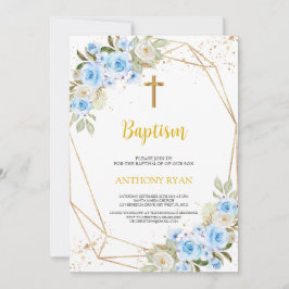 Blue Baptism Boy Uitnodiging