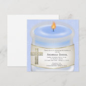 Blue Baptism Candle Kaart (Voorkant / Achterkant)