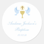 Blue Baptism Sticker Labels (Voorkant)