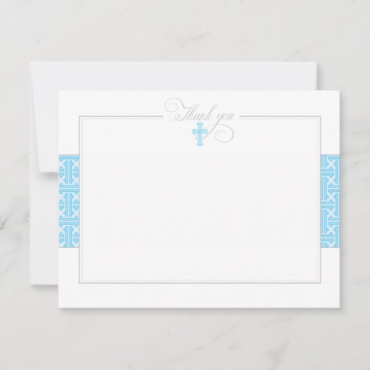 Blue Baptismal Flat Dank je wel Notitiekaartje (Voorkant)