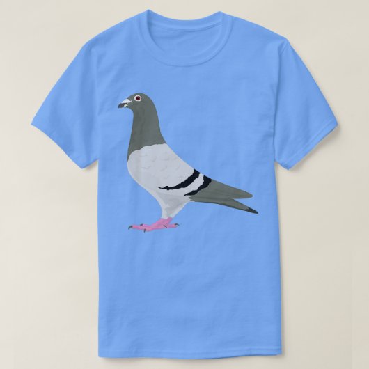 Blue Bar Homing Pigeon T-shirt (Design voorkant)