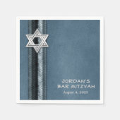 Blue Bar Mitswa Stripes Servetten (Voorkant)