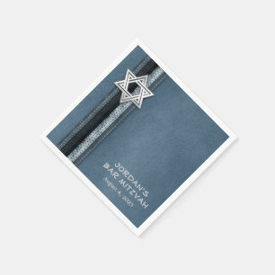 Blue Bar Mitswa Stripes Servetten