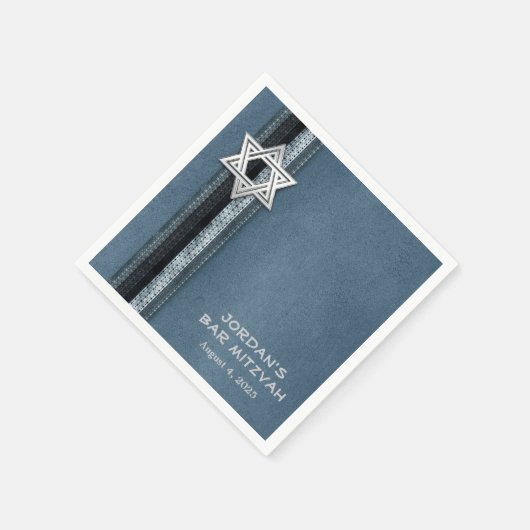 Blue Bar Mitswa Stripes Servetten (Hoek)