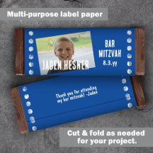 Blue Bar Mitzvah Budget Snoep Bar Wrapper