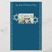 Blue Bar Mitzvah Budget Snoep Bar Wrapper w/Stars Flyer (Voorkant)