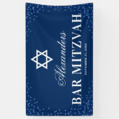 Blue Bar Mitzvah Celebration Spandoek (Verticaal)