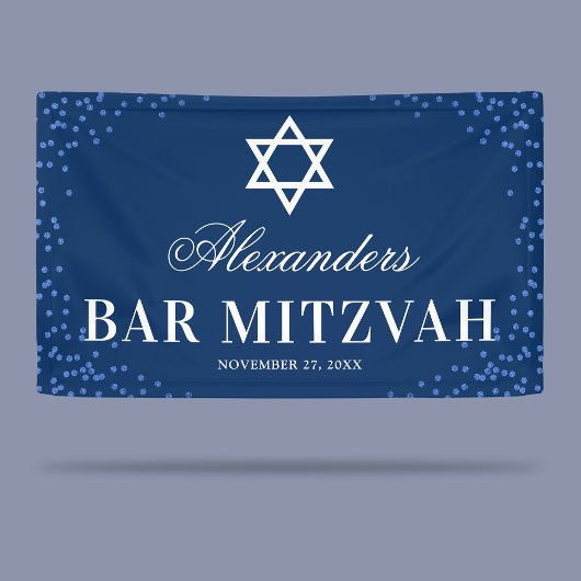 Blue Bar Mitzvah Celebration Spandoek