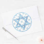 Blue Bar Mitzvah Cupcake Toppers Stickers (Envelop)