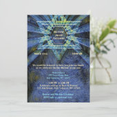 Blue Bar Mitzvah Kaart (Staand voorkant)